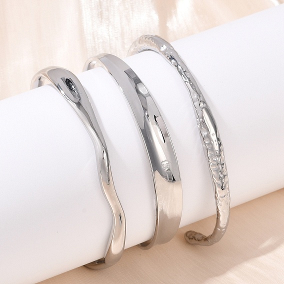 304 женские браслеты с открытыми манжетами из нержавеющей стали