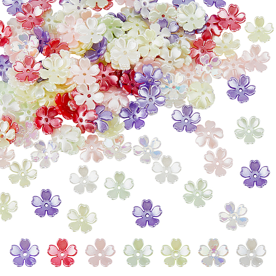 280шт 7 цвета акриловые колпачки для бусин, цветок