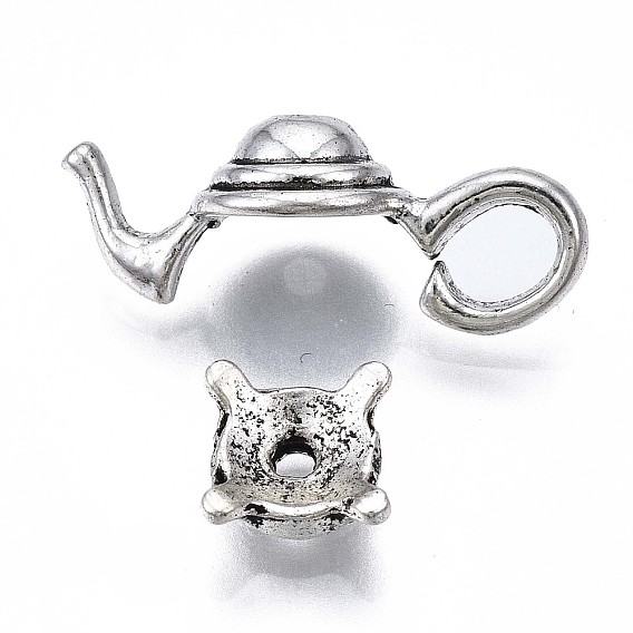 Тибетский стиль сплава шарика кадра, наборы крышек для чайников, без кадмия и без свинца, без бусинок