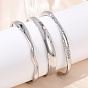 304 женские браслеты с открытыми манжетами из нержавеющей стали