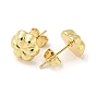 Flower Rack Plating Brass Stud Earrings, Long-Lasting Plated, Lead Free & Cadmium Free