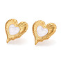 Сердце 304 серьги-гвоздики из нержавеющей стали с эмалью, ионное покрытие (ip)