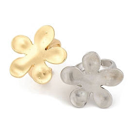 Flower Alloy Open Cuff Rings for Women