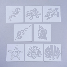 Plantillas de plantillas de pintura dibujo plástico, para bricolaje scrapbooking pintura dibujo artesanía, tema del organismo marino