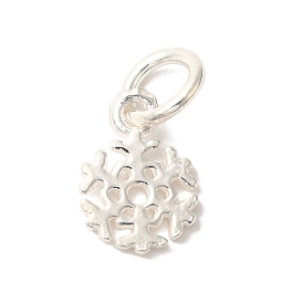 925 Sterling Silver Snowflake Charms with Jump Rings