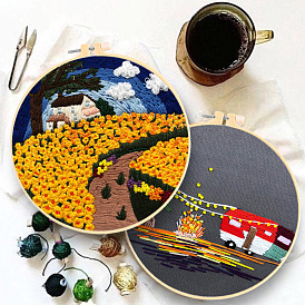 Embroidery diy handmade material package semi-finished embroidery kit for beginners to learn English