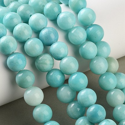 Естественно полосатый каменные бусы нити, гладкий круглый, окрашенные