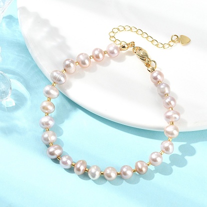 Браслеты из натурального культивированного пресноводного жемчуга и бисера для женщин.