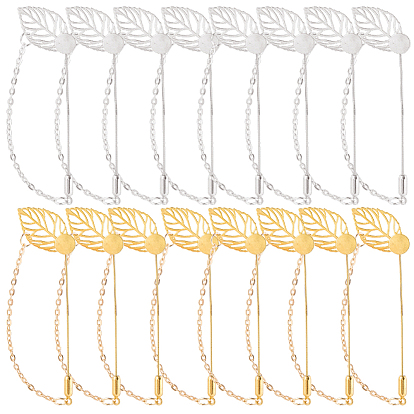 Булавки для галстука из нержавеющей стали в форме листа для женщин