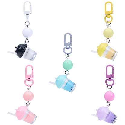 1 набор декоративных подвесок из смолы, чай с молоком, с акриловой