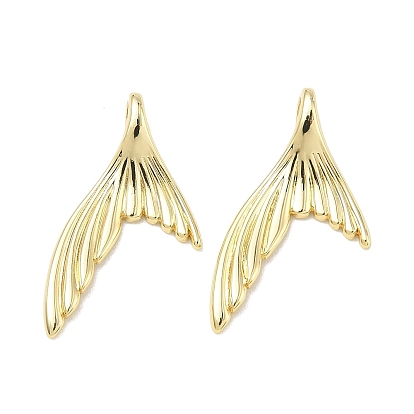 Латунные подвески, прелести рыбий хвост, долговечный, без кадмия и без свинца, стойки покрытие