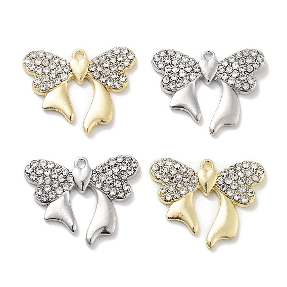 Подвески из сплава со стразами, без свинца, без кадмии и без никеля, бантом