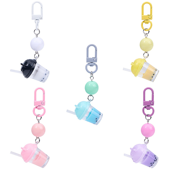 1 набор декоративных подвесок из смолы, чай с молоком, с акриловой