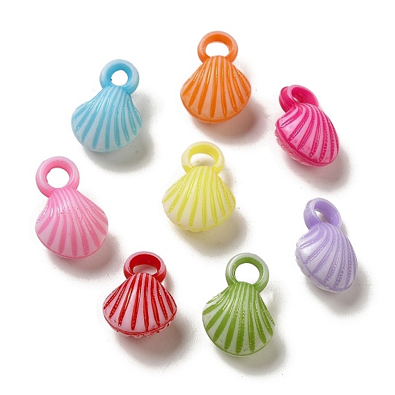 Opaque Acrylic Pendants, Craft Style, Shell