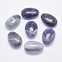 Oval Natural Amethyst Palm Stone, Reiki Healing Pocket Stone for Anxiety Stress Relief Therapy