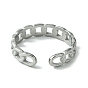 304 Stainless Steel Open Cuff Ring, Hollow Curb Chains Shape