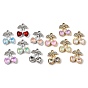 Alloy Rhinestone Pendants, Cherry Charms, with Glass, UV Plating, Mixed Color