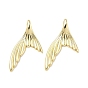 Латунные подвески, прелести рыбий хвост, долговечный, без кадмия и без свинца, стойки покрытие
