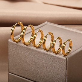 Minimalist Circle Ear Cuffs 18K Gold Plated Unisex Couple Earrings Jewelry