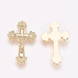 Cabochons en laiton, pour Pâques, sans nickel, crucifix croix