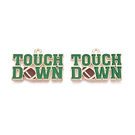 Подвески из эмалевого сплава на тему регби, заклинания "приземление по слову", золотые