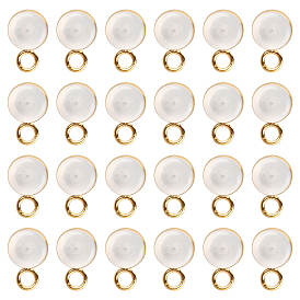 24Pcs Silicone Ear Nuts/Earring Backs, with Hole Finding and 316 Stainless Steel Loop