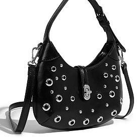 Imitation Leather Shoulder Bags, Women Bags, with Rivets