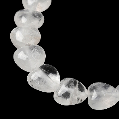 Natural Quartz Crystal Beads Strands, Rock Crystal Beads, Heart