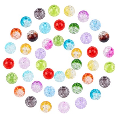 Transparent Crackle Acrylic Beads, Round