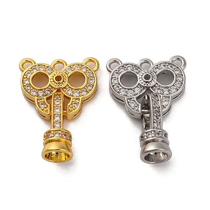 Латунное микропейв, прозрачный кубический цирконий, складные застежки, без свинца и без кадмия