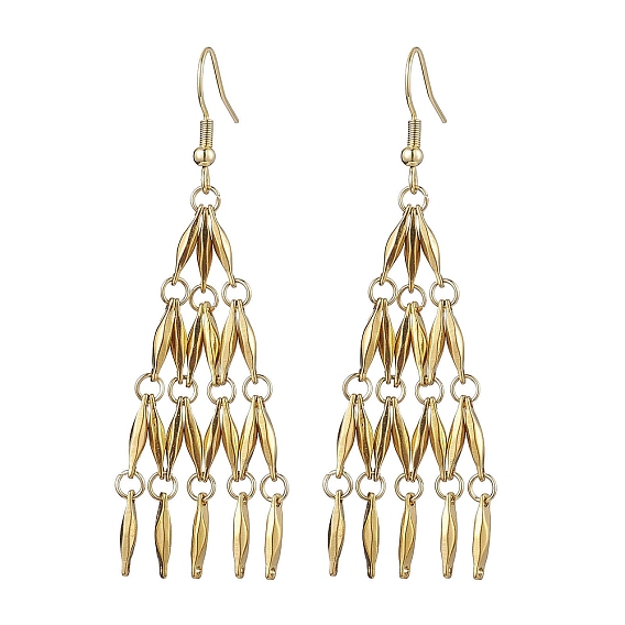 304 серьги-звенья из нержавеющей стали, серьги-люстры с кисточками для женщин