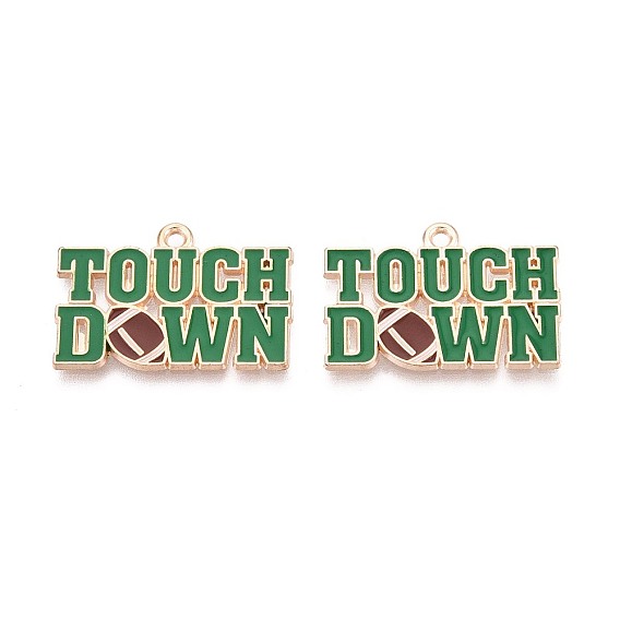 Подвески из эмалевого сплава на тему регби, заклинания "приземление по слову", золотые