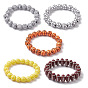 5шт 5 стили спортивный мяч комплекты эластичных браслетов из акриловых бисера
