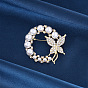 Broches en strass en alliage papillon pour femmes, avec la perle en plastique