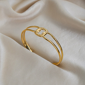 Винтажные квадратные браслеты-манжеты из нержавеющей стали для женщин