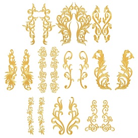 10 пары 10 стили этнический стиль компьютерная вышивка металлическими нитями ткань приклеивание/пришивание украшения аксессуары, аппликации в виде благоприятных облаков, цветок