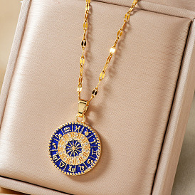 Элегантные латунные ожерелья с подвесками в виде созвездий из синей эмали с прозрачными кубическими цирконами для повседневного ношения и подарков на праздники