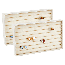 7-Plateaux de rangement rectangulaires en velours pour alliances de mariage