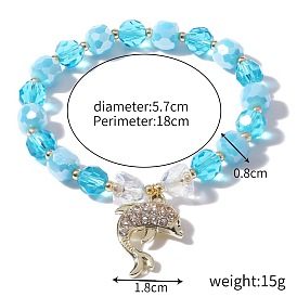 Sweet Blue Beaded Whale Bracelet for Girls - Heart of the Sea Design