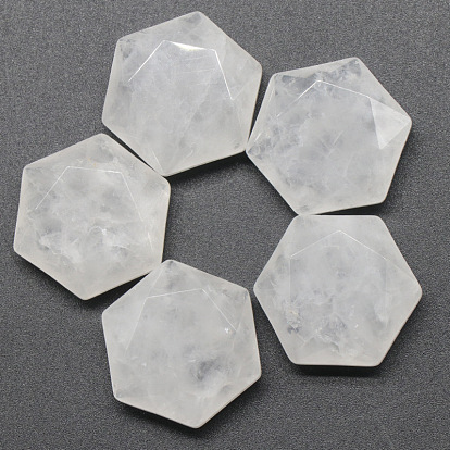 Natural Gemstone Worry Stones, Massage Tools, Faceted Hexagon