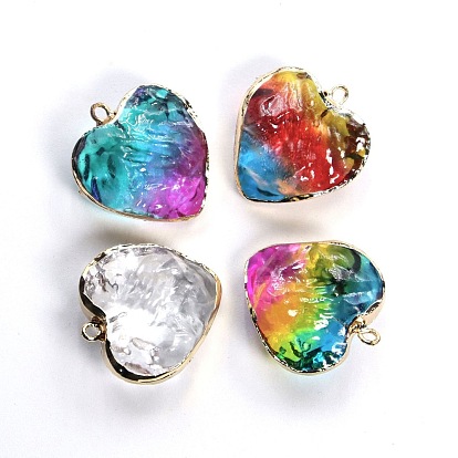 Glass Pendants, Heart Charms