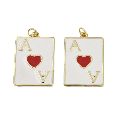 Латунь эмаль подвески, очарование туз червей, с целью перехода в кольце, долговечный, без кадмия и без свинца, стойки покрытие, реальный 18 k позолоченный