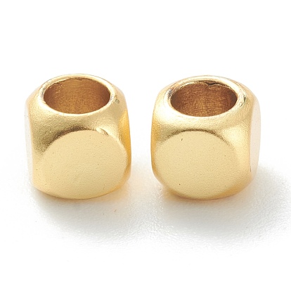 Brass Beads, Long-Lasting Plated, Cube