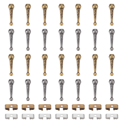 Наборы аксессуаров для галстука пуаро своими руками, включая застежку-слайдер для галстука-боло, Сплав мозг заканчивается