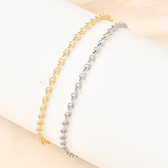 Латунные браслеты-цепочки с символом бесконечности для женщин, долгоиграющий, гальваническое покрытие стеллажа, без свинца и без кадмия