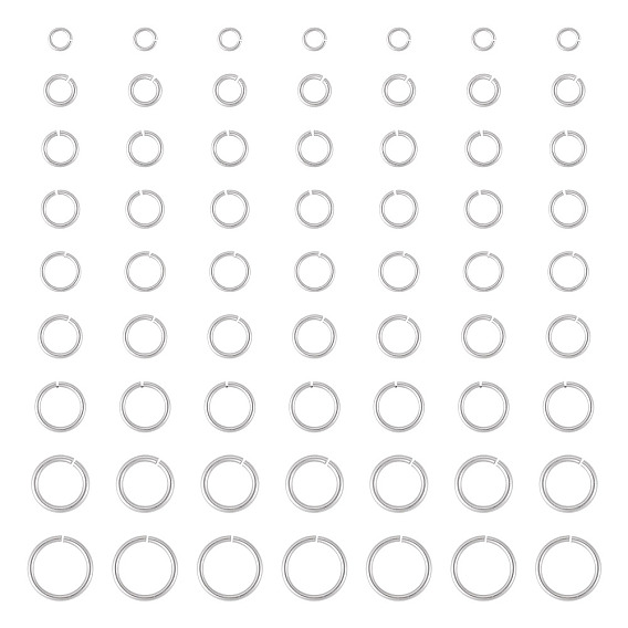 90шт. 9 стили латунные открытые соединительные кольца, долговечный, без никеля 
