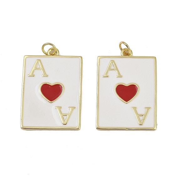 Латунь эмаль подвески, очарование туз червей, с целью перехода в кольце, долговечный, без кадмия и без свинца, стойки покрытие, реальный 18 k позолоченный