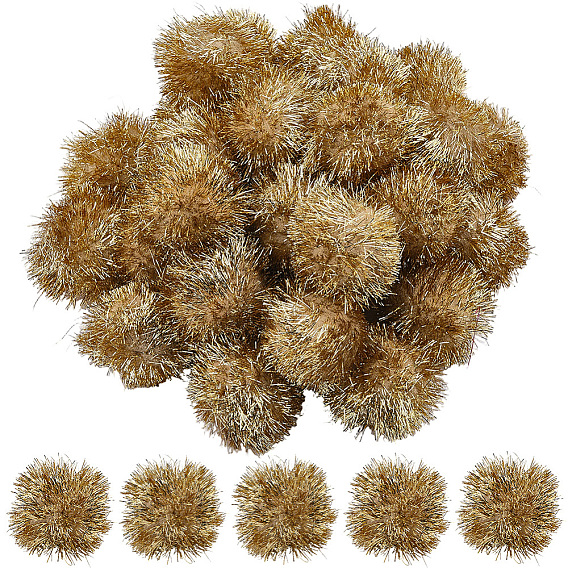 32Pcs Faux Fur Soft Sequins Pompom Ball, for Hats Shoes Scarves Bag Charms Accessories