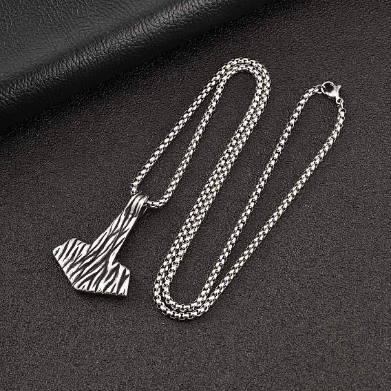 Colliers pendentifs hache viking vintage en acier inoxydable pour hommes