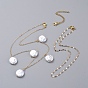 Pendant Necklace Sets, with Brass Cable Chains, ABS Plastic Imitation Pearl Beads, 304 Stainless Steel Curb Chains and Lobster Claw Clasps